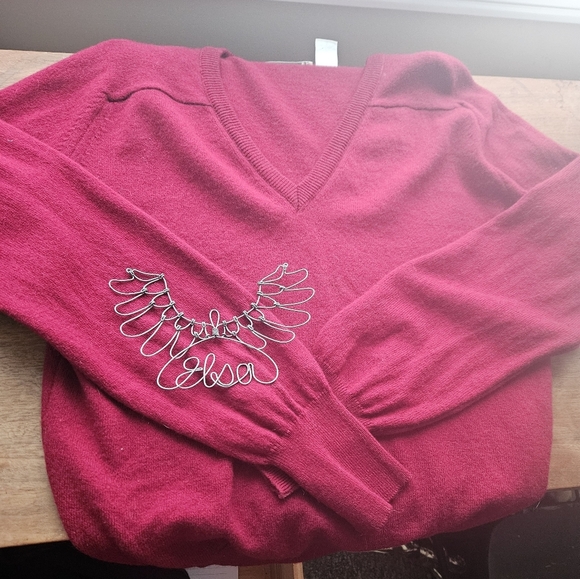 Size M Traditionalist Bloomingdales Medium Burgundy 100% lambswool - Picture 1 of 8